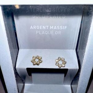 Sterling silver gold plated flower earrings